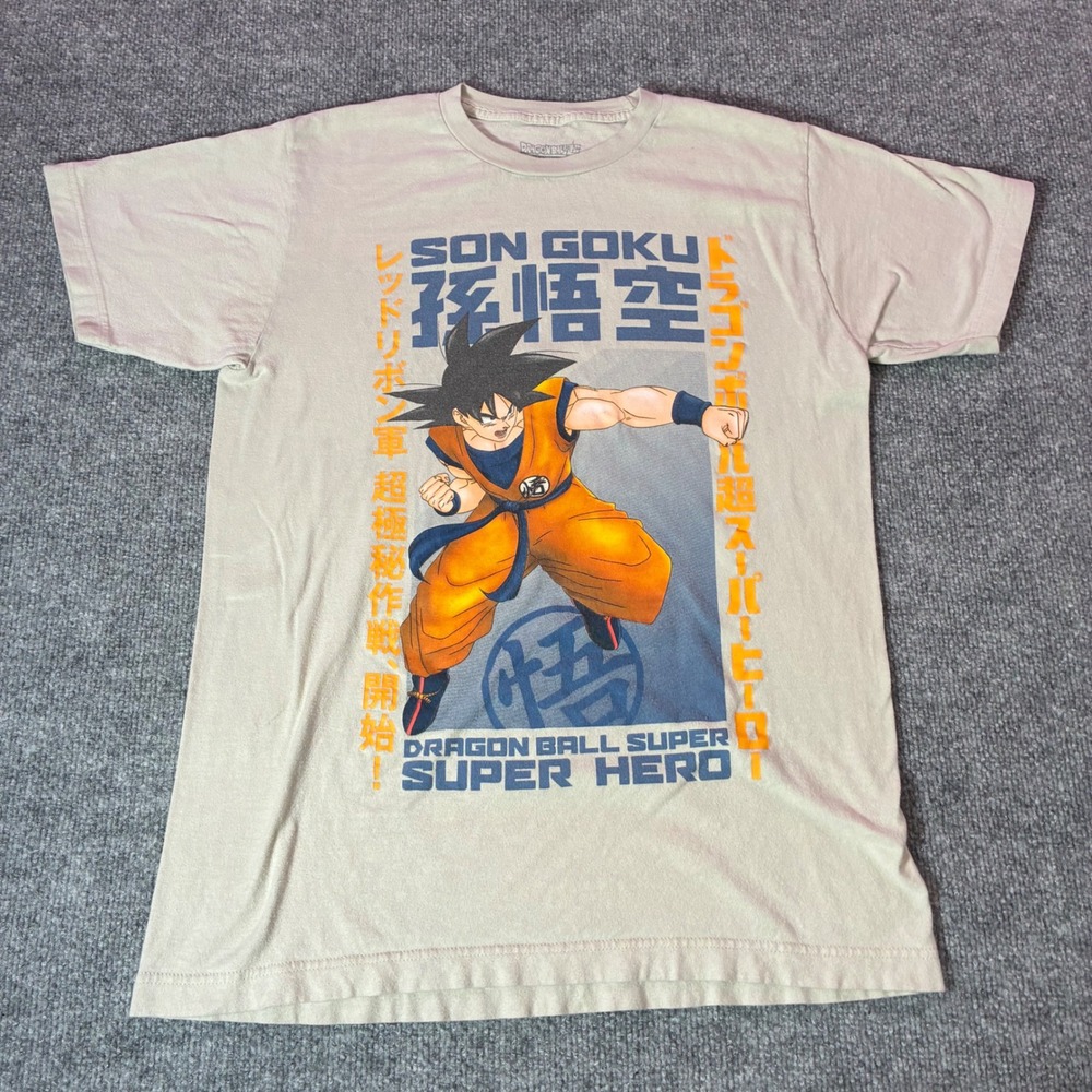 Dragon Ball‎ Super Goku T Shirt Mens M Beige Anime Graphic Tee
